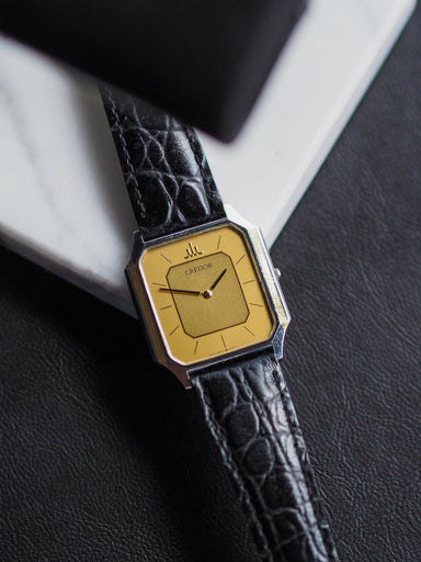 Credor 9570-5220 Tank SHA Two Tone Gold Dial