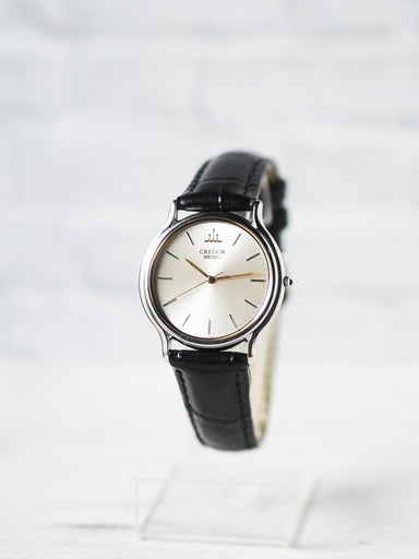 SEIKO CREDOR ラウンド 腕時計 新品電池 8J81-6A30 CREDOR クレドール 8J81 6A30 SS レザー セイコー SEIKO クオーツ 中古