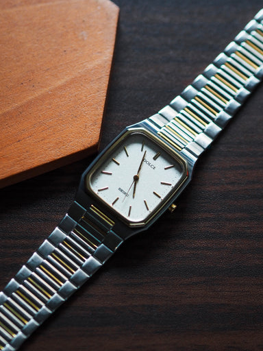 Seiko Dolce 8N41-5140 Tank Tungsten Carbide Creamy Sand Textured Dial