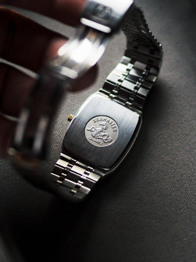 Omega Seamaster Quartz 1430 Tank Two Tone White Dial