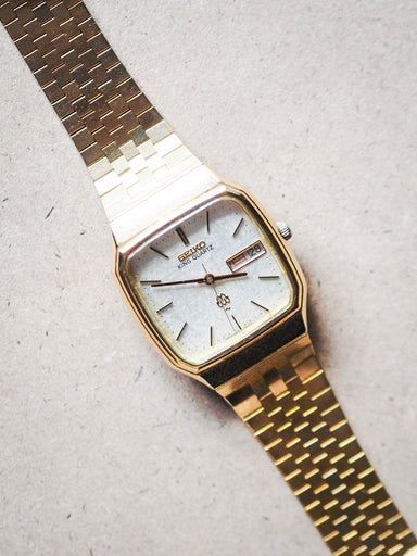 Seiko King Quartz Twin Quartz 9223-5000 SGP White Snowflake Textured D