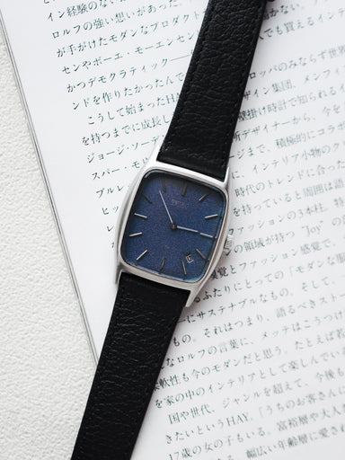 SEIKO 2418-301A 自動巻 不動 ジャンク Seiko Chariot Automatic 2418-301A Tank Blue Sand Textured Dial
