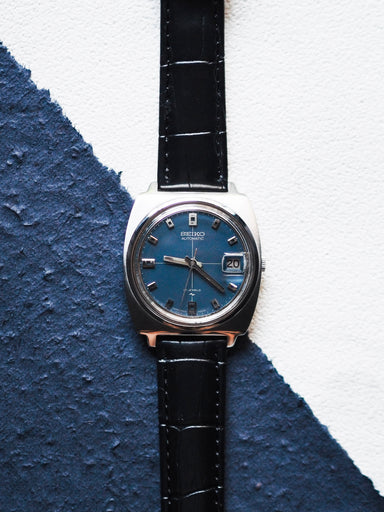 Seiko Automatic 7005-7001 Blue Tosca Crosshair Dial