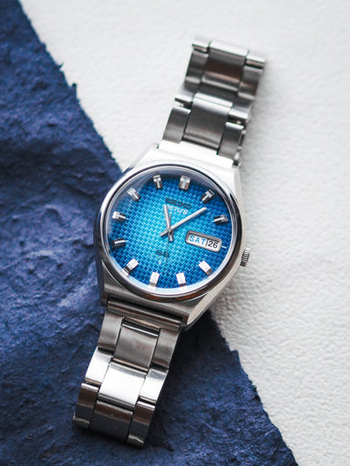 Seiko Actus SS 6306-8030 Blue Shuriken Wave Textured Dial