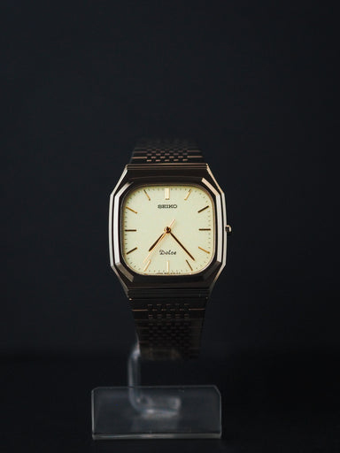 Seiko Dolce 8N41-5120 Tungsten Carbide Octagon Case Creamy Sand Textur