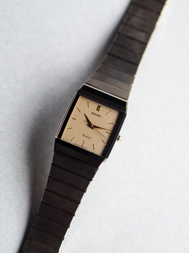 1970年代製 SEIKO セイコー Dolce ドルチェ 9531-5060 Seiko Dolce 9531-5060 Tank Tungsten Carbide Brown Sand Textured Dial