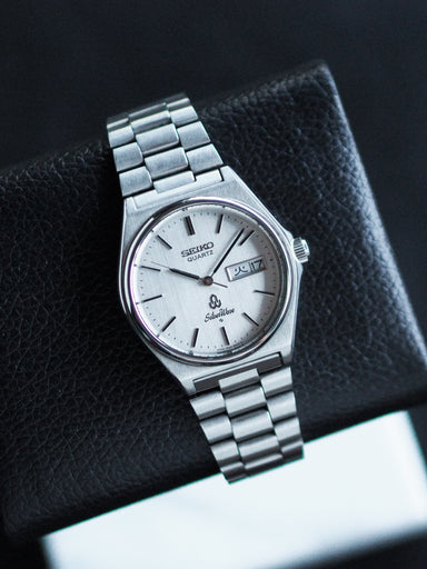 Seiko Quartz 8229-8000 Silverwave Silver Linen Textured Dial