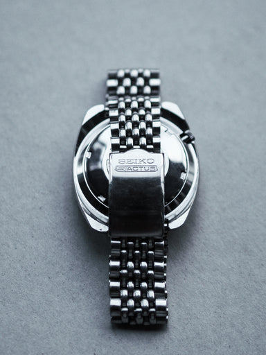 Seiko 5 Actus SS 6106-7440 JDM Cushion Shape Silver Sunburst Dial