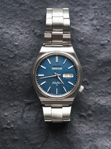 Seiko 5 Actus 6306-8010 Silverwave Blue Shuriken Dial