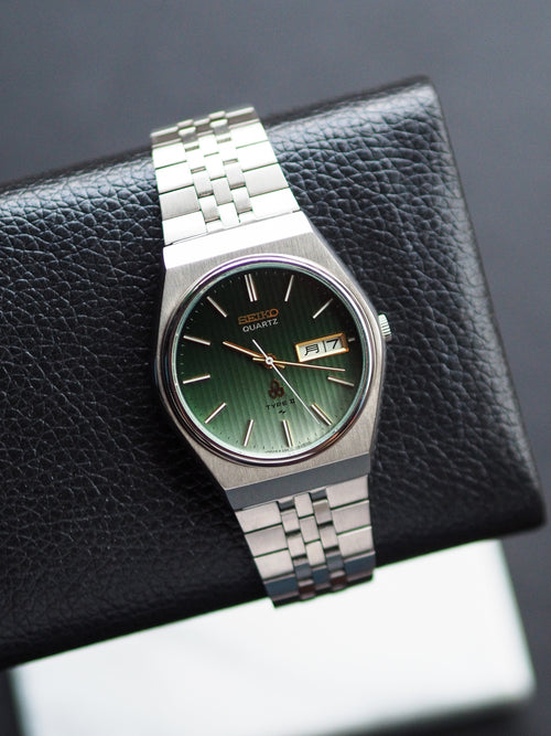 セイコータイプ Ⅱ・4336-8030SEIKO type Ⅱ Vintage Seiko Type 2 Rare Green Dial 4336-8030 Men's Quartz