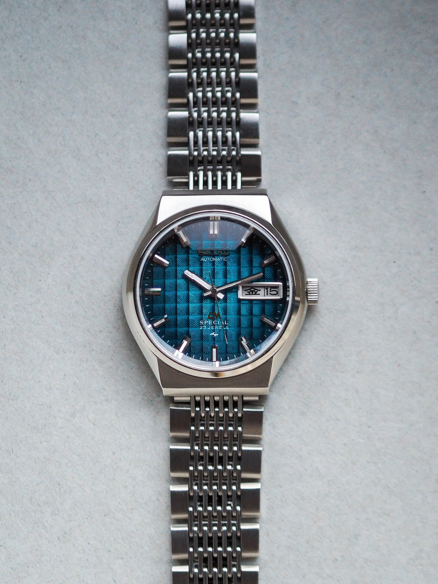 Seiko LM 5216-7070 Lord Matic Special Blue Checkered Dial