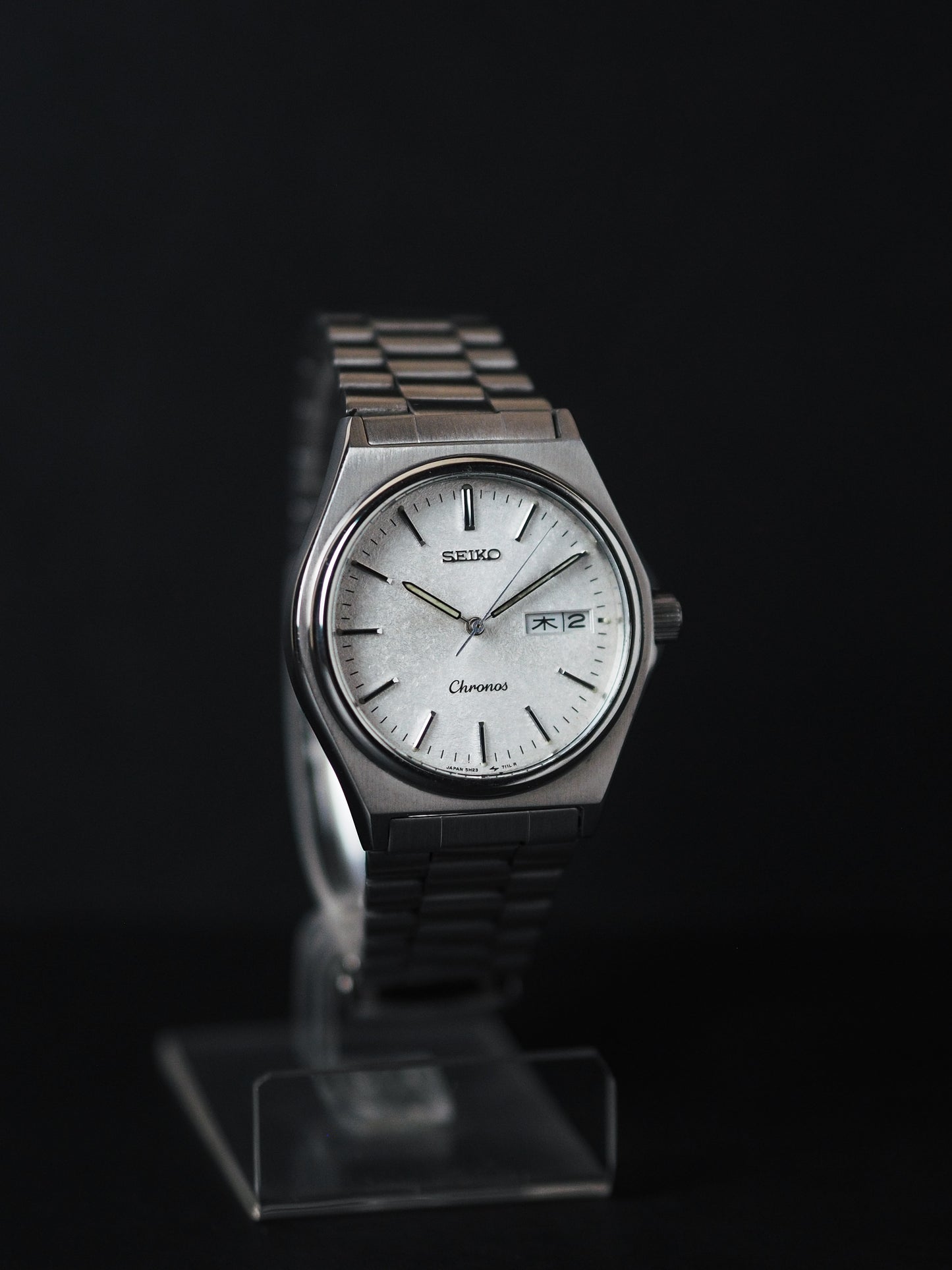 Seiko Chronos JDM 5H23-7060 Silver Snowflake Dial