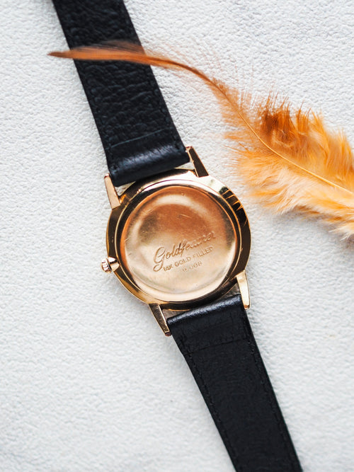 Seiko Goldfeather 15008 14K Gold Filled Silver Sunburst