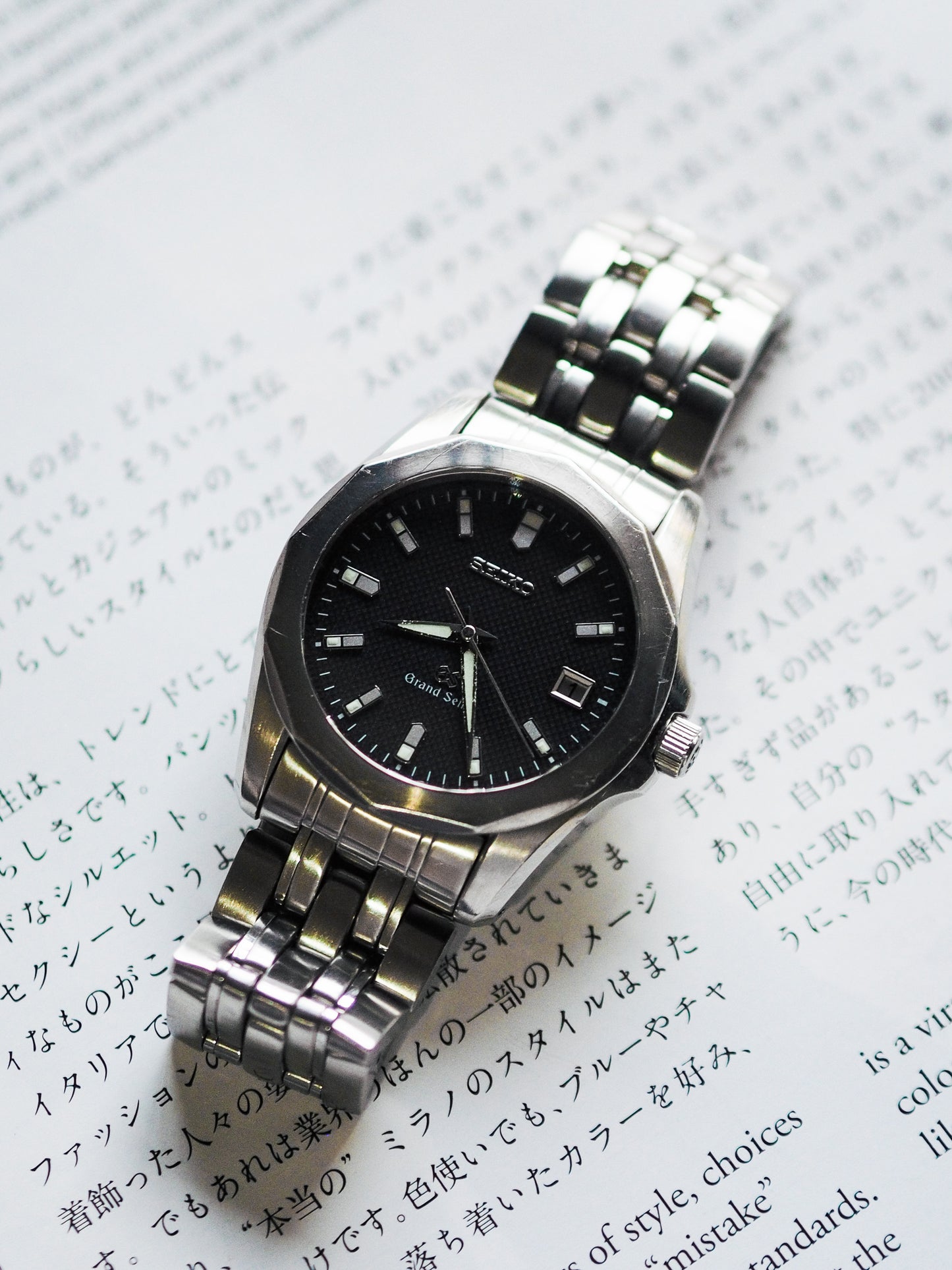 Grand Seiko Quartz SBGV001 Black Waffle Textured Dial