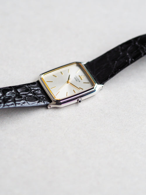 Credor Seiko Tank 8J81-5020 Silver Sunburst Pinstripe