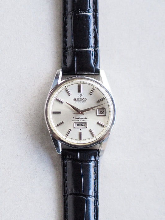 Seiko Seikomatic 6218-8970 Weekdater AD Silver Sunburst Dial