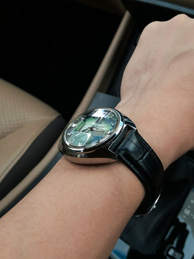 Seiko 5 Actus 7019-7210 Faceted Glass Green Sunburst Dial
