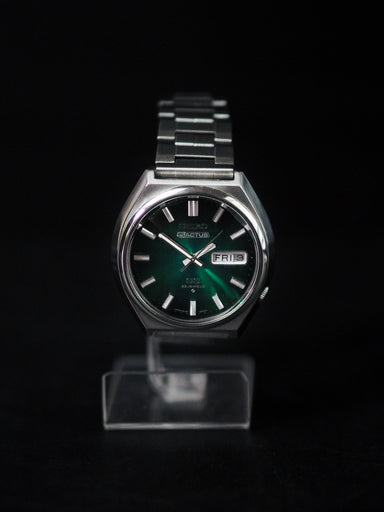 Seiko 5 Actus SS 6106-8690 Faceted Crystal Emerald Green Sunburst Dial