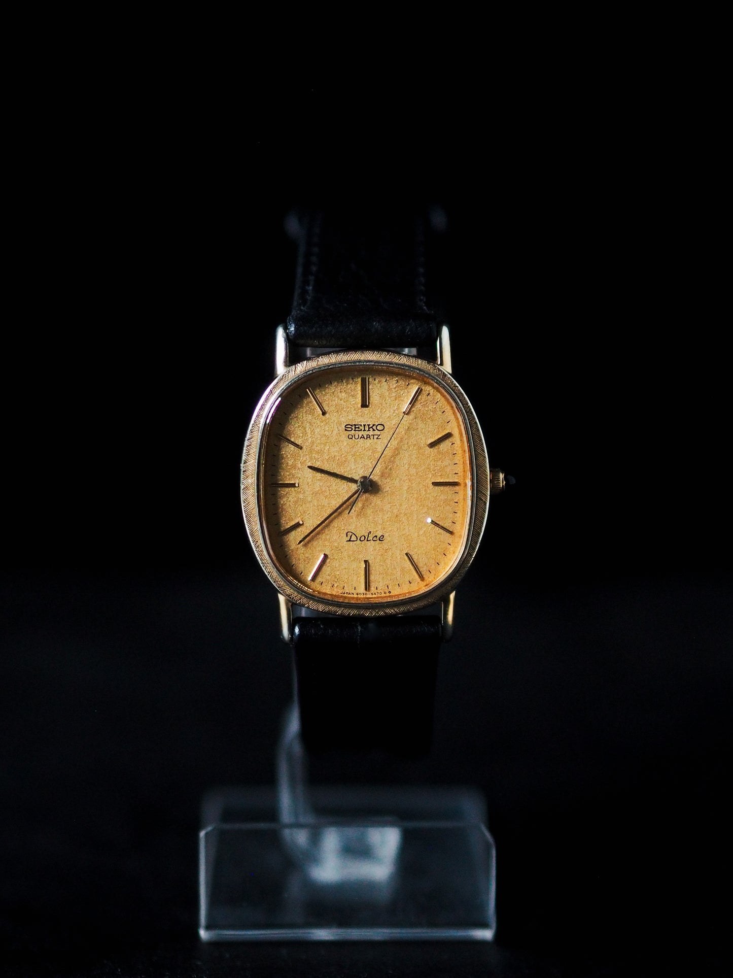 Seiko Dolce 6030-5130 Ellipse Gold Textured Dial