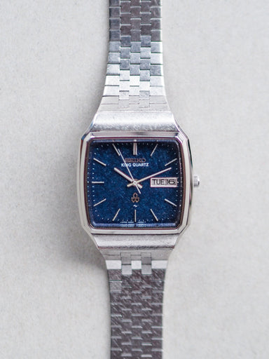 希少SEIKOセイコー 5856-5000 腕時計KING QUARTZ青文字盤 JA-2655| セイコー 5856-5000 キングクオーツ 70年代 ブルー文字盤