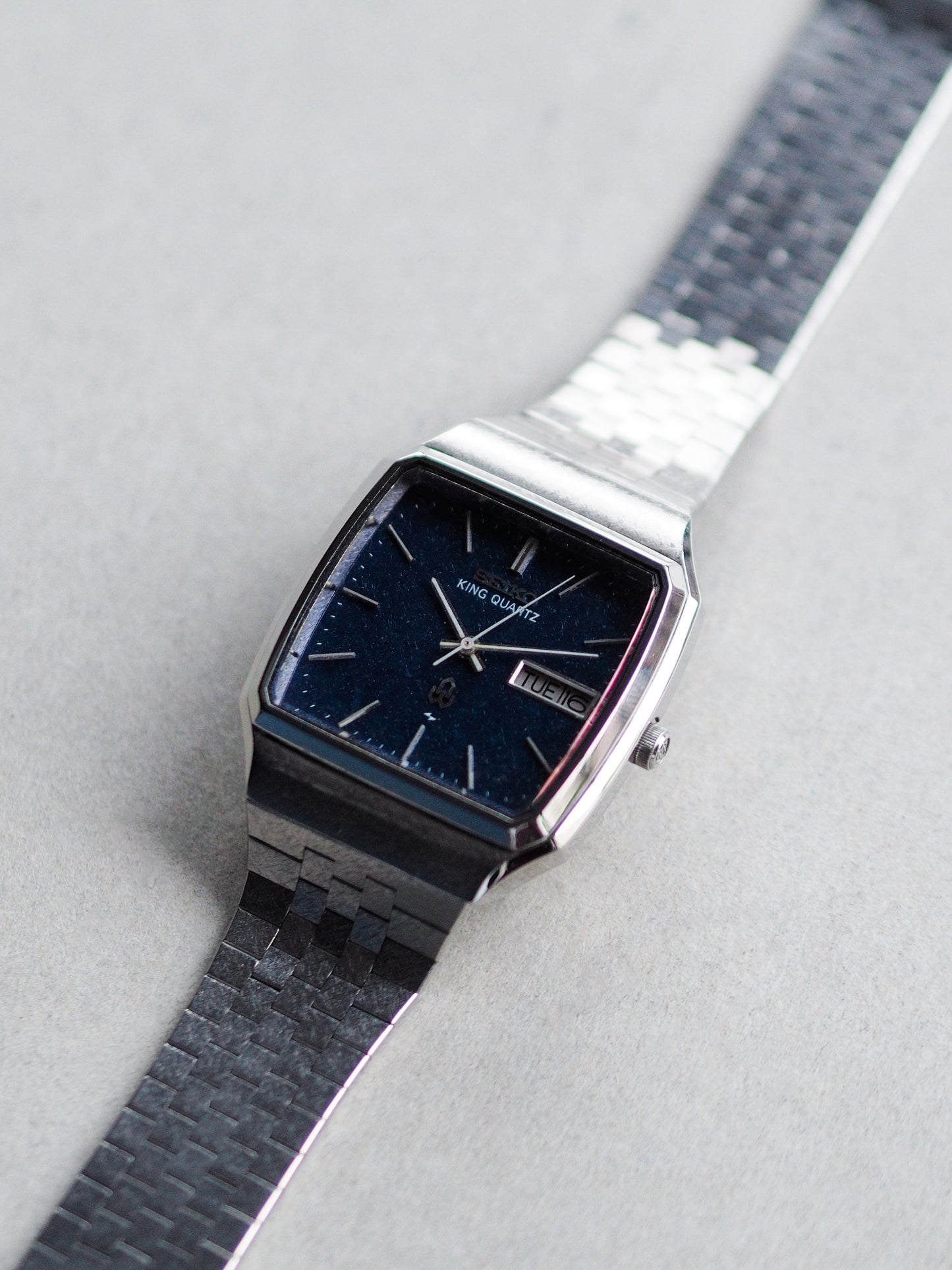 精工 King Quartz Twin Quartz 9723-5010 蓝色雪花纹理表盘