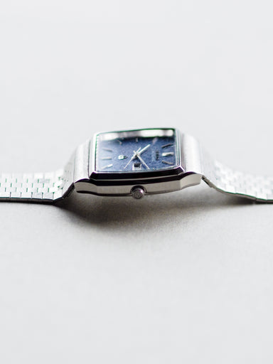 Seiko King Quartz 5856-5000 Blue Snowflake Textured Dial