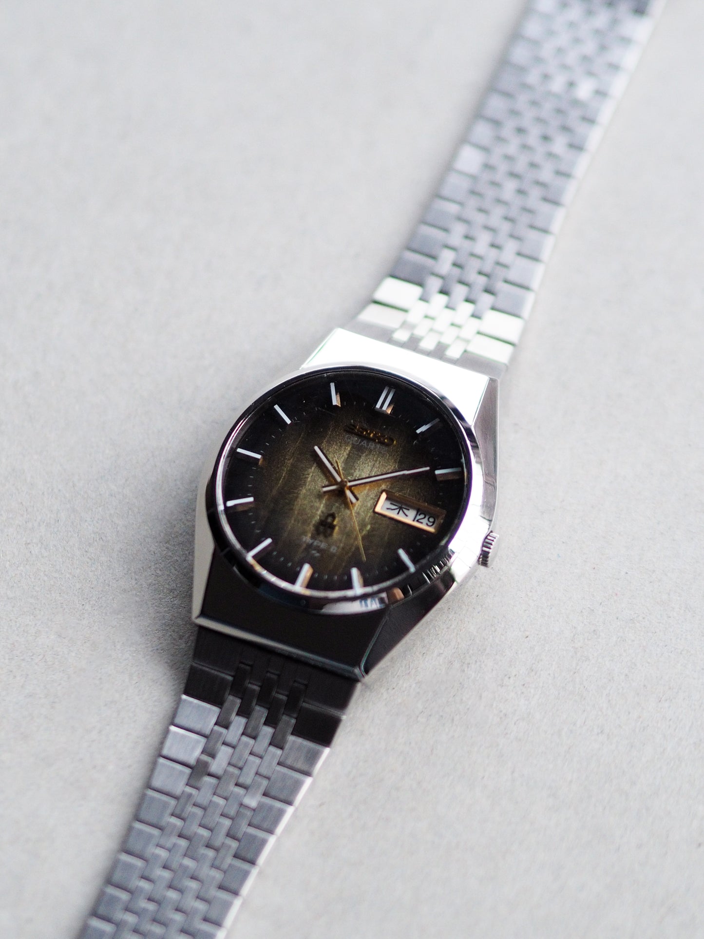 Seiko Type II 4336-8060 faceted Crystal Brown Textured Dial