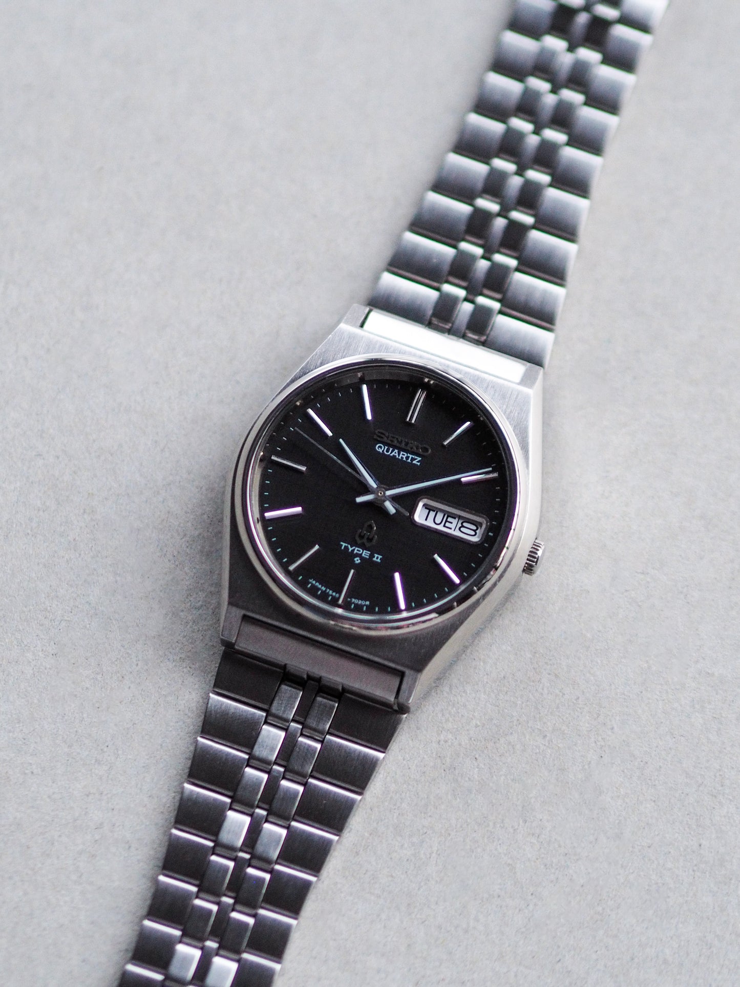 Seiko Type II 7546-7050 Dark Gray Linen Textured Dial