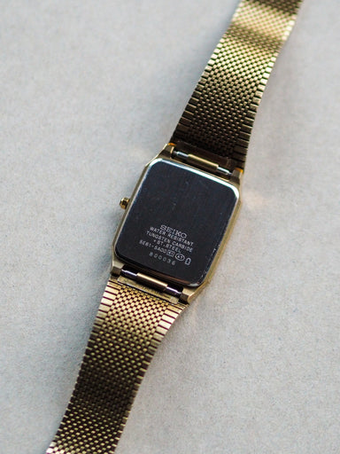 Seiko Dolce 5E61-5A00 Tank Tungsten Carbide Gold Flake Dial