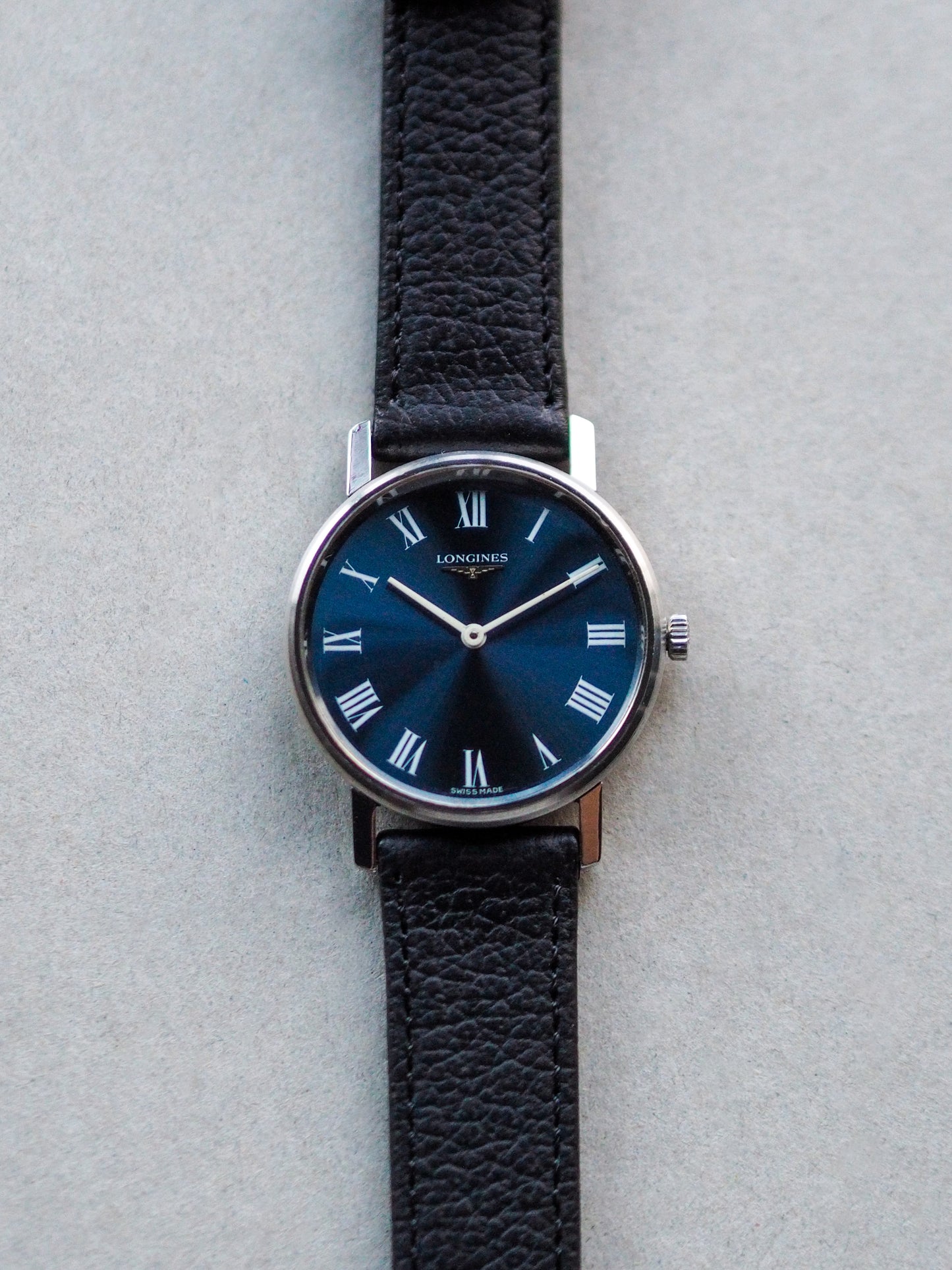 Longines 16 306885 / 7821 8 Manual Winding Blue Sunburst Roman Dial