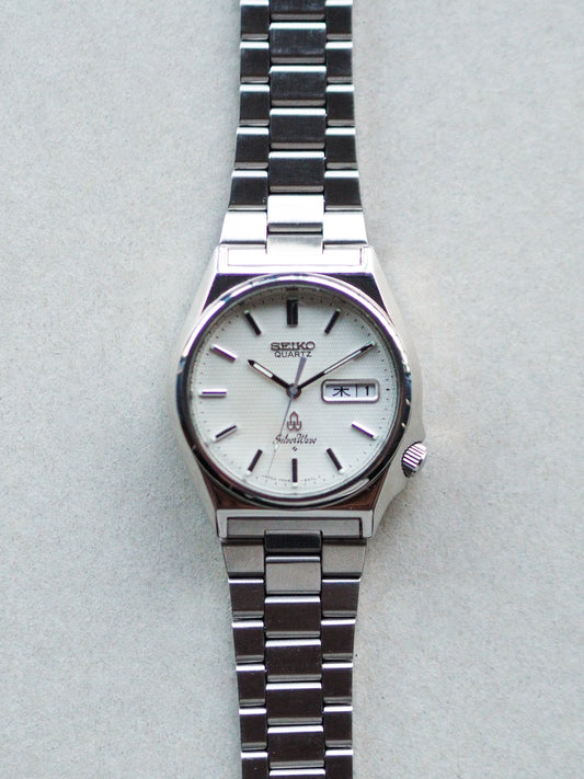 Seiko Quartz 7546-8340 Silverwave White Textured Dial