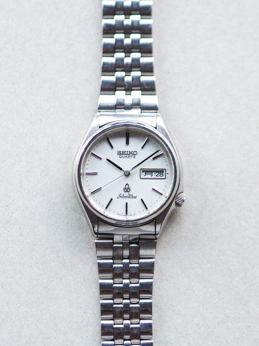 Seiko Quartz 8229-7030 Silverwave White Linen Dial