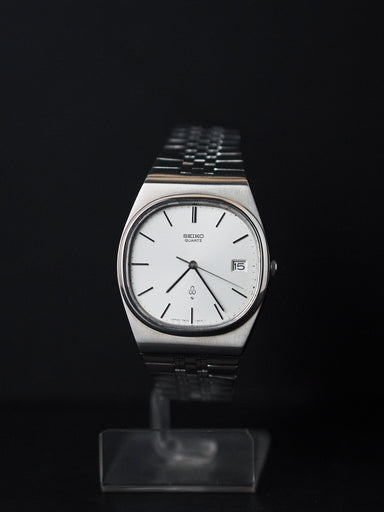 Seiko Quartz 7832-5010 TV Shape White Sunburst Dial