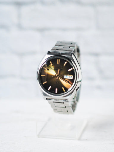 Seiko 5 Actus SS 6106-8690 JDM Faceted Crystal Golden Brown Sunburst D