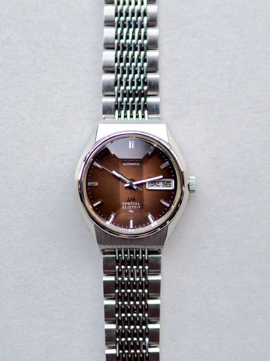 Seiko LM 5216-7070 Lord Matic Special Faceted Crystal Brown Metallic Textured Dial