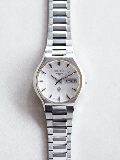 Seiko Quartz QR 3863-8000 Faceted Crystal White Linen Dial