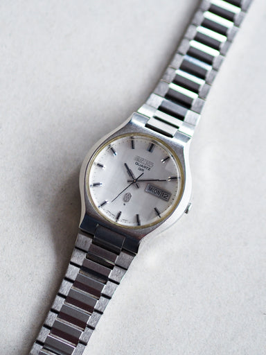 Seiko Quartz QR 3863-8000 Faceted Crystal White Linen Dial