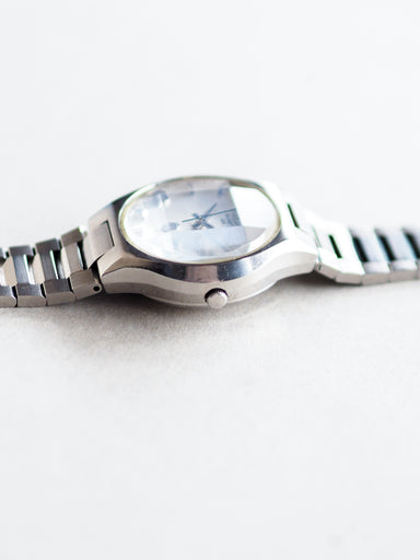 Seiko Quartz QR 3863-8000 Faceted Crystal White Linen Dial