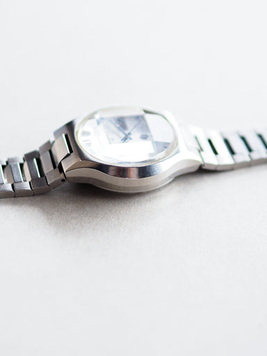 Seiko Quartz QR 3863-8000 Faceted Crystal White Linen Dial