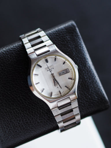 Seiko Quartz QR 3863-8000 Faceted Crystal White Linen Dial