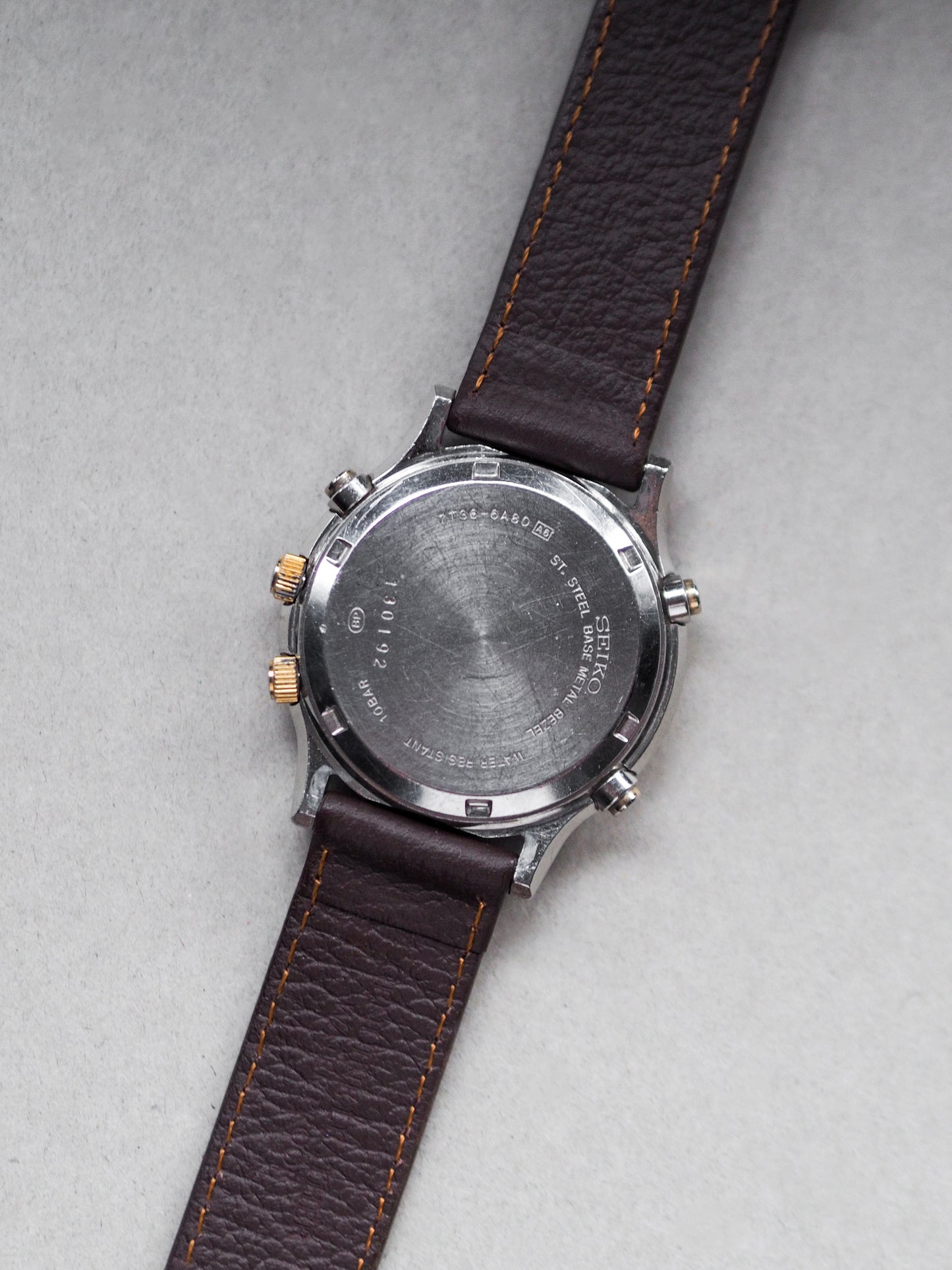 Seiko 7T36-6A80 Quartz Moonphase Chronograph Quartz White Dial