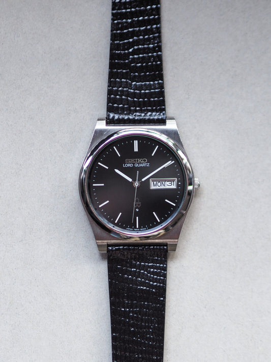 Seiko Lord Quartz 7853-8000 Dark Navy Grey Linen Dial