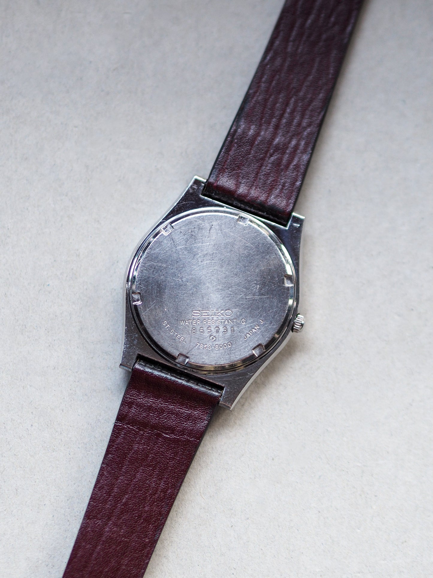 Seiko Lord Quartz 7853-8000 Dark Navy Grey Linen Dial