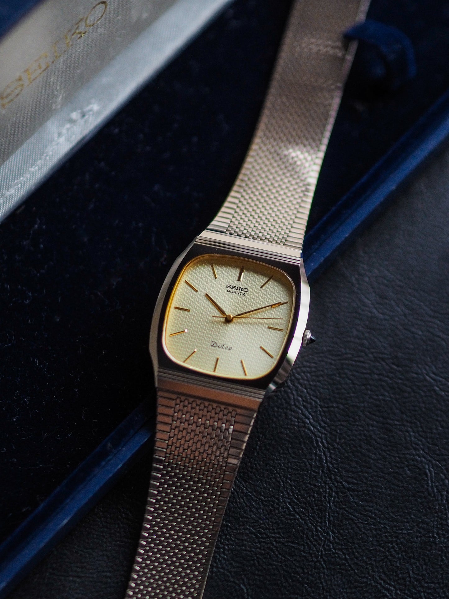 Seiko Dolce 7731-5090 Tank NSAG Champagne Textured Dial