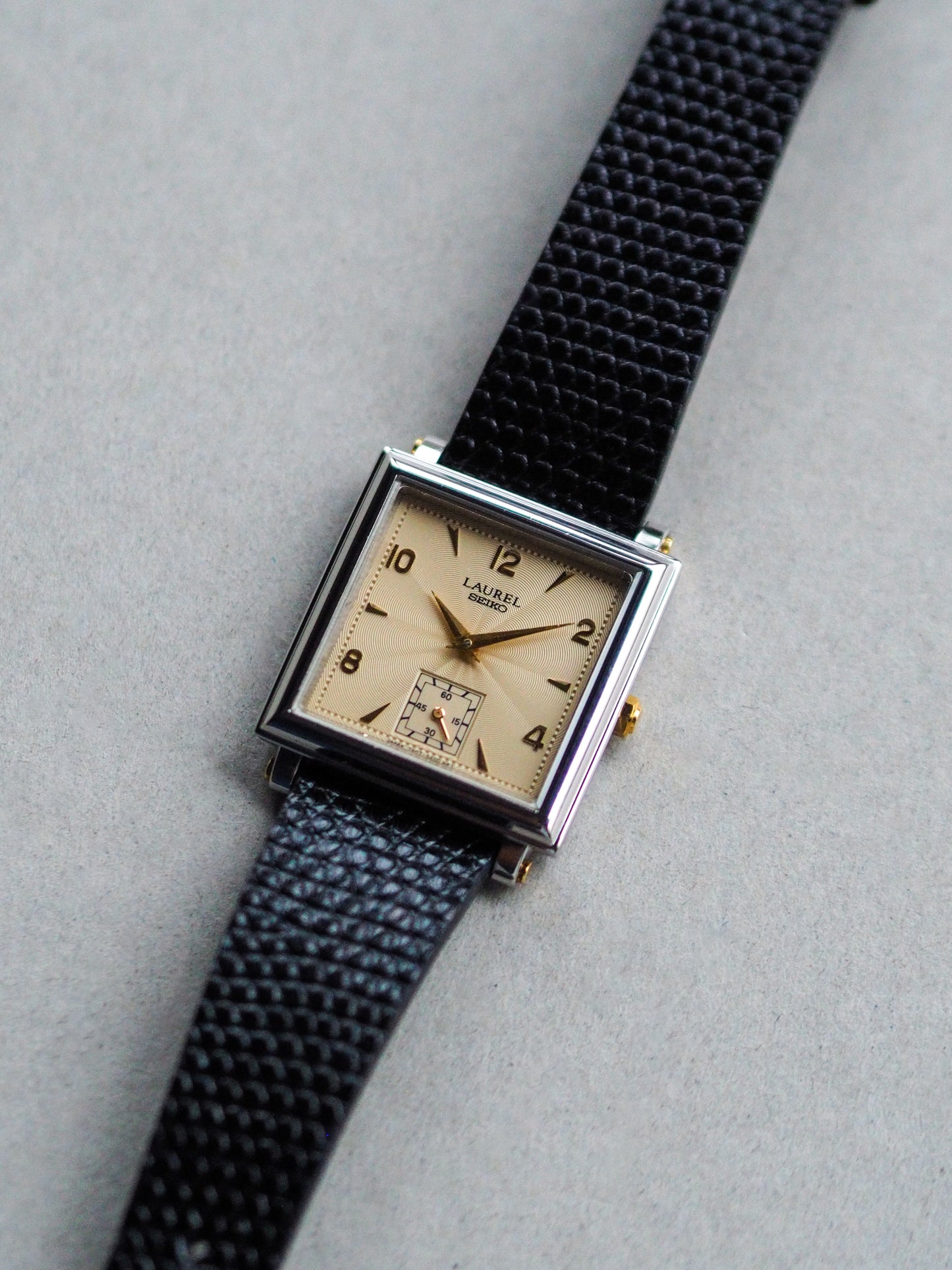 Seiko Laurel 7N07-5A00 Sub Second Beige Guilloche Dial