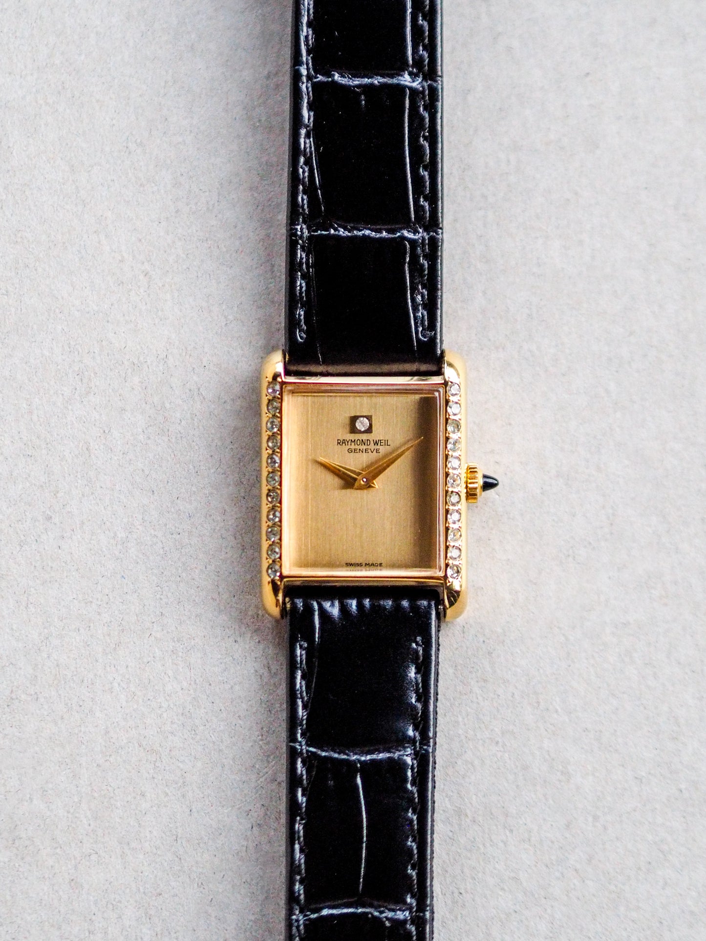 Raymond Weil Tank GP Manual Wind Diamond Bezel Champagne Dial