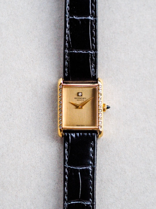 Raymond Weil Tank GP Manual Wind Diamond Bezel Champagne Dial