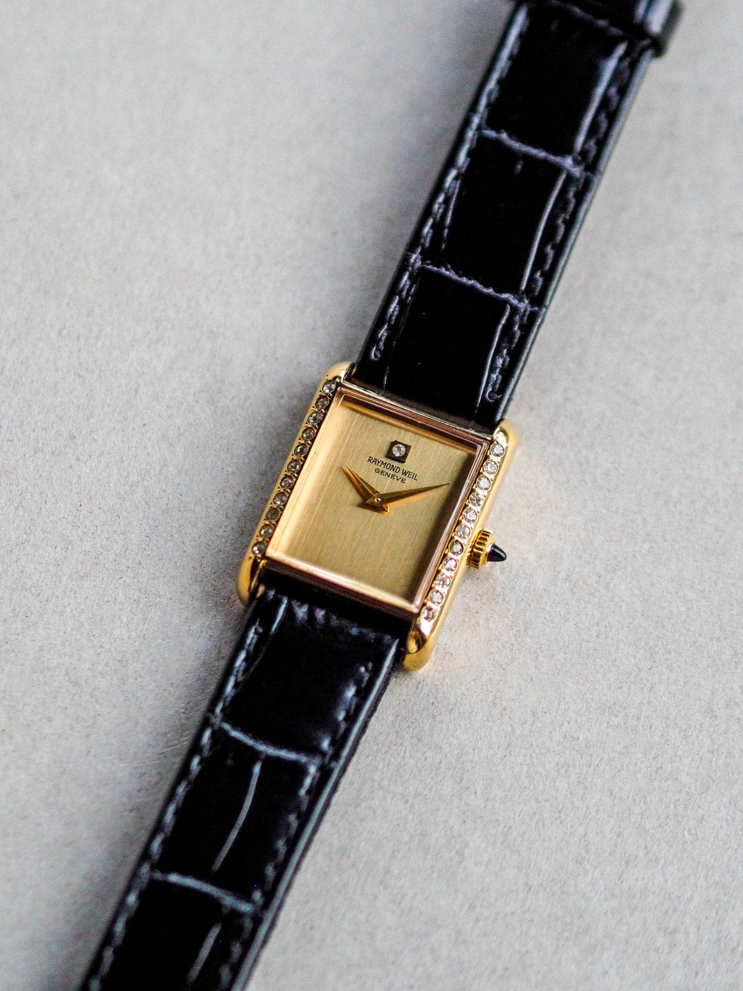 Raymond Weil Tank GP Manual Wind Diamond Bezel Champagne Dial