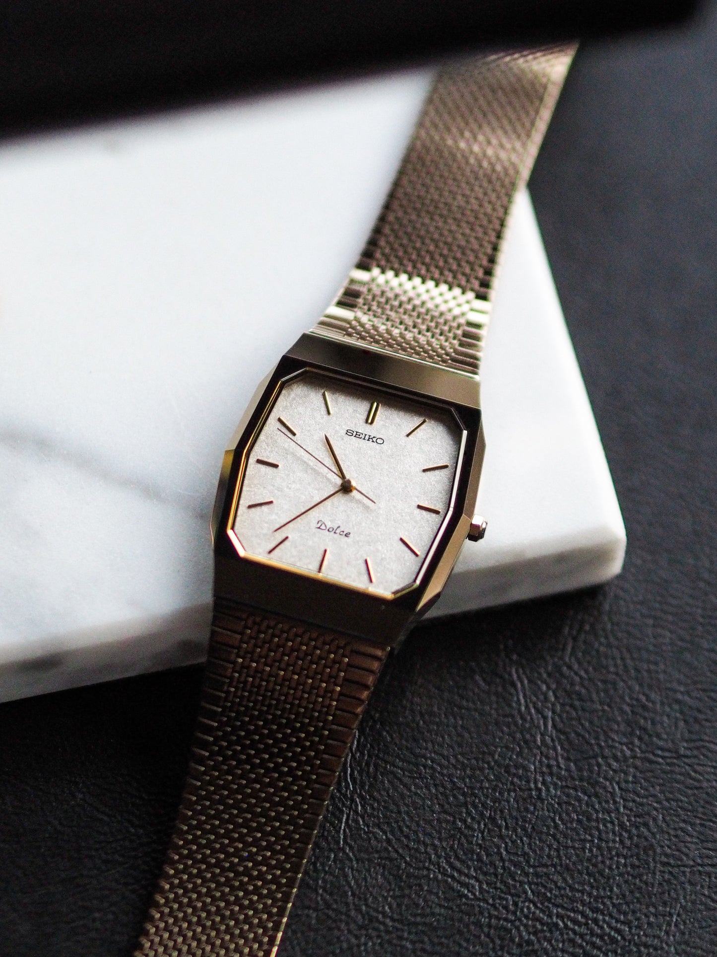 Seiko Dolce 9531-5150 Tungsten Carbide White Textured Dial