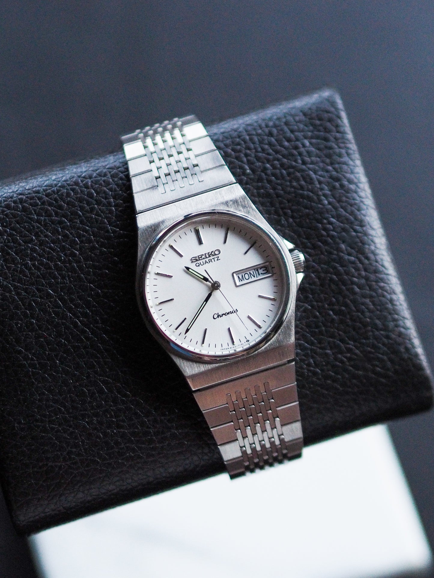 Seiko Chronos JDM 8123-7090 Silver Sunburst Dial